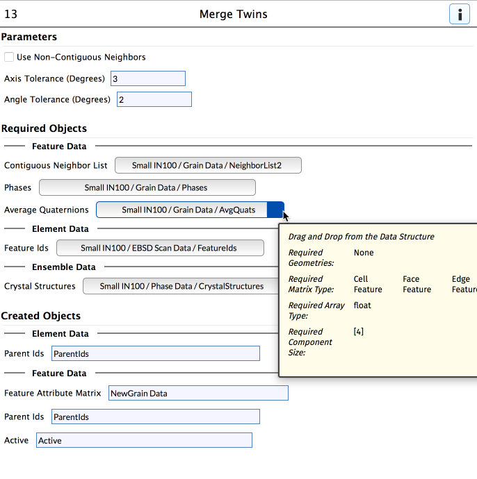 Filter Input View - Variables Tab