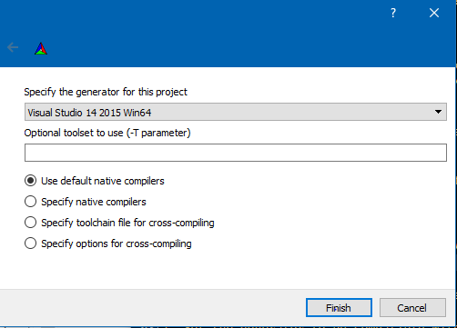 Figure 6: Selecting the proper Visual Studio Version.