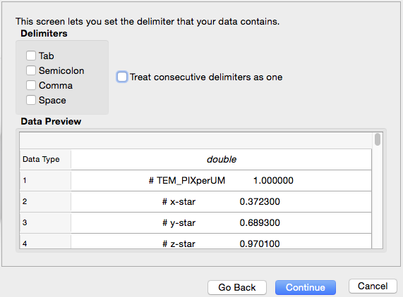 Selecting how the data is separated