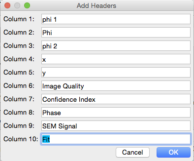 Setting Names of each Column which will be used as the name of each **Attribute Array** 