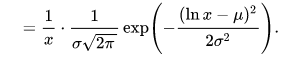 Log Normal PDF Plot